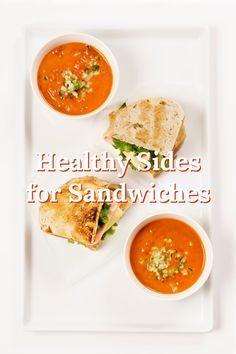 healthy sides for sandwiches on a white plate