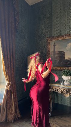 The Desirée Dress in Medici Red – wildroseandsparrow Penthouse Party, Dark Fairytale, Corset Skirt, Cottagecore Dress, 1920s Dress, Bustier Dress, Chiffon Ruffle, Wild Rose, Wild Roses