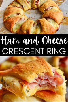 ham and cheese crescent ring is an easy appetizer for the holiday season