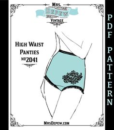 Vintage Style Shapewear Sewing Pattern High Waist Panties #2041 sizes 4-16 -INSTANT DOWNLOAD- Sewing Pattern Book, Tap Pants, Paper Sewing, Fabric Sewing Patterns, Sewing Lingerie, Paper Sewing Patterns, Sewing Book, Set Patterns, Sewing Notions