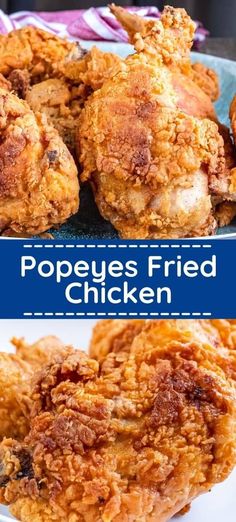 fried chicken on a plate with the words pope's fried chicken