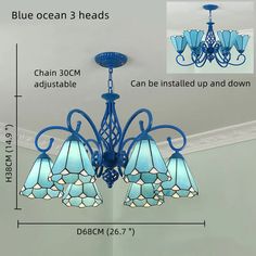 48216043061552|48216043094320 Tiffany Lampshade, Blue Chandelier, Sea Inspired, Tiffany Lamps, Led Chandelier, Stone Design, Hotel Room, Body Colour, Led Lampe