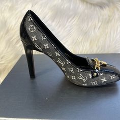 Beautiful Black Denim With Lv Padlock On Each Shoe. In Excellent Condition. So Classic. No Lowballing. Will Be Shipped In A Prada Box And 2 Christian Louboutin Dust Bags. Louis Vuitton Pumps, Shoes Louis Vuitton, Louis Vuitton Shoes, Black Denim, Shoes Women Heels, Christian Louboutin, Prada, Dust Bag, Shoes Heels