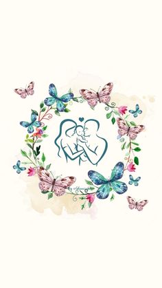 butterflies and flowers with the word love written on it