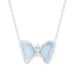 mini butterfly necklace in light teal silver How To Clean Silver, Rose Gold Morganite, Professional Jewelry, Diamond Anniversary Rings, Teal And Gold, Butterfly Necklace, Butterfly Pendant, Pendant Set, Cleaning Jewelry