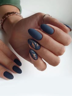 Navy Nails, Nagellack Trends, Easy Nails, Matte Nails Design, Blue Nail, Dark Nails, Trendy Nail Design, Nailed It