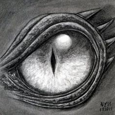 a drawing of an eye that is drawn in charcoal and white pencils on paper