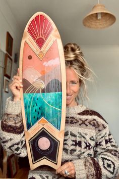 skate-art-surf-art-nature-art-maia-walczak-cornwall Surf Artwork, Surfboard Art Design, Retro Surf Art