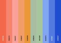 an image of the color scheme for different colors and names in this chart, you can see