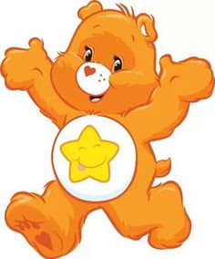 a brown teddy bear holding a yellow star