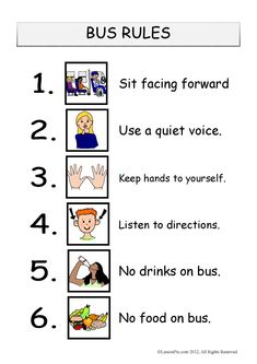 the bus rules for children to learn how to read and understand their numbers in this printable