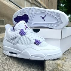 Jordan 4 Custom, Jordans 4, Cute Jordans, Casual Shoes Women Sneakers, Pretty Sneakers, Nike Fashion Shoes, Pretty Shoes Sneakers