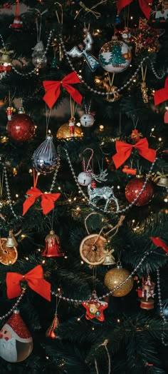 a decorated christmas tree with ornaments on it