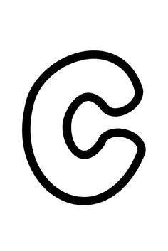 the letter c is shown in black and white