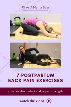 Use these postpartum back pain exercises to regain your strength and make daily tasks easier after going through the physical strain of pregnancy, childbirth, and then caring for a newborn. Postpartum Workouts, Caring For A Newborn, Healthy Pregnancy Tips, Postpartum Fitness, Happy Pregnancy, Fitness Tips For Women, Lower Back Exercises, Prenatal Care, Fitness Videos