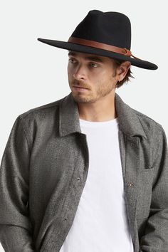 The Field Proper is a refined flat-brim hat with a strong center crease. Designed with Australian-sourced wool felt and accented with a genuine leather strap with tails. Customize your fit with the adjustable Velcro strap under the inner sweatband and wear this one everywhere. 100% Australian wool felt 100% genuine leather band with tails Metal headwear plaque Adjustable Velcro strap under sweatband Elegant Hat, Camp Brand, Flat Brim Hat, Rancher Hat, Elegant Hats, Felt Fedora, Beautiful Hats, Brim Hat, Fedora Hat