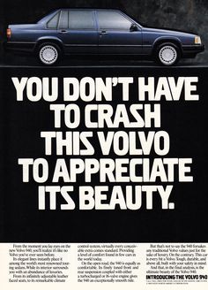 an advertisement for the volvo car company