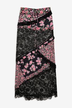 Featured in a pink and black floral print, the Rosalyn Maxi Skirt has a distinctly vintage feel. Featuring ruffles, pintucks, and lace paneling throughout, you can match it to the Rosalyn Crop Top for a summer-ready skirt set that captivates. Outfit Ideas Trendy, Latest Summer Fashion, Flowy Dresses, Cool Summer Outfits, Summer Outfit Ideas, Summer Fashion Trends, Black Midi Skirt, Little White Dresses, Lace Panelled