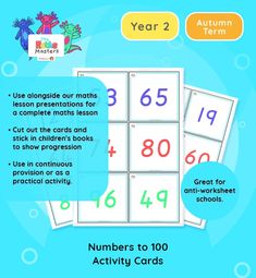 numbers to 100 activity cards for autumn term 2