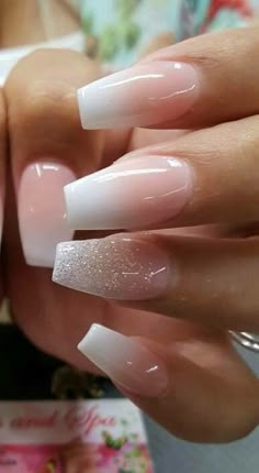 Ombre Acrylic Nails, Cute Acrylic Nail Designs, Simple Acrylic Nails, Bride Nails, Acrylic Nails Coffin Short, Summer Acrylic Nails, Short Acrylic Nails Designs, Bridal Nails