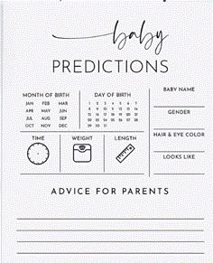 a baby's birth card with the words, advice for parents and their babies