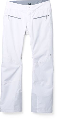 When on-hill performance is a must and only the best will do  call on the women's Obermeyer Bliss snow pants. They are optimized for performance on the slopes and loaded with features. White Snow Pants, Snow Overalls, Snow Pants Women's, Womens Snow Pants, Snow Season, Bib Snow Pants, Neck Bones, Downhill Skiing, Pants White