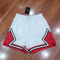 Nwt Size S Jordan Mesh Basketball Shorts. It Has 2 Front Zip Pockets. Style Is Standard Fit. White Sports Bottoms Short Length, White Short Length Sports Bottoms, White Summer Cotton Athletic Shorts, White Bottoms With Elastic Waistband And Short Leg, Summer Sports Shorts In White, White Summer Sports Shorts, Summer White Short Leg Bottoms, White Sports Bottoms For Summer, White Summer Sports Bottoms