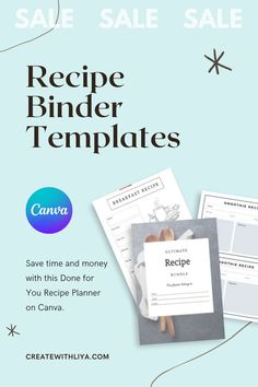 the recipe binder templates are on sale