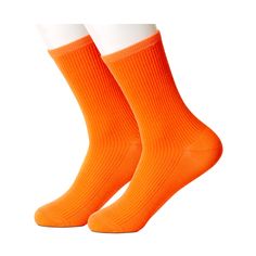 Classic ribbed crew socks in a delicious shade of orange.If your feet are happy, your day is on its way to being a good one. That's why our socks are not only durable and comfortable, they add another level of style to your wardrobe, too. Our women's socks are soft and strong - with hand-sewn toes for a smooth finish. These socks are a combination of: 65% cotton (for cool, dry, comfortable feet) 32% polyamide (for an extra measure of fabric stamina) 3% Elastane (to assure a good fit around your Velma Halloween, Velma Halloween Costume, Orange Gym, Obx Dr, Socks Gym, Orange Socks, Kids Camp, Disney Bounding, Boys Socks