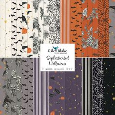 halloween themed papers with bats and pumpkins