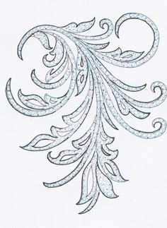 a drawing of an ornate design on white paper