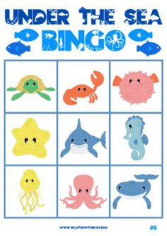 under the sea bingo game with different animals