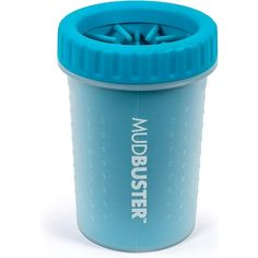 a blue cup with the words wedbuster written on it's front and bottom