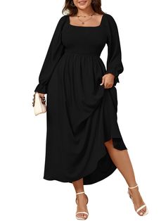 PRICES MAY VARY. Material: Plus Size Dress Is Crafted From Soft Fabric That Feels Gentle And Breathable Against Your Skin, Perfect For Spring Fall And Winter. XL(US 16-18), 2XL(US 18-20), 3XL(US 22-24), 4XL(US 26) Feature: Plus Size Maxi Dress / Dresses For Women 2024 / Plus Size Dresses for Curvy Women / Long Sleeve Dress / Square Neck Long Dress For Women / Smocked Dresses / High Waist A-Line Dress / Flowy Boho Dress For Women / Swing Dress For Women / Fit And Flared Dress For Women / Elastic Long Sleeve Fit And Flare Wedding Dress Plus Size, Wedding Guest Dress Fall November, Best Dresses For Curvy Women, Fall Color Dresses For Wedding Guest, Modest Amazon Dresses, Wedding Guest Looks Plus Size, Fall Wedding Guest Dress Plus Size, Long Black Dress Plus Size, Fall Dresses To Wear To A Wedding