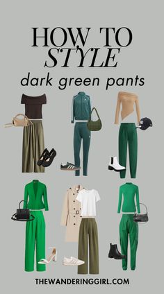 Looking for the perfect dark green pants outfit? Whether you're a woman searching for stylish dark green pants outfit women options or wondering what to wear with green pants, this color is incredibly versatile. Green pants outfits can be dressed up or down, with a simple top for casual days or a blazer for a chic office look. How to style green pants? Pair them with neutral tones, bold prints, or even a leather jacket for a cool vibe. If you're into olive green pants outfit ideas, consider adding cozy sweaters and ankle boots for a perfect fall look. With green pants for every occasion, you can easily transition from day to night with the right accessories. Get inspired with these dark green pants outfit ideas for an effortlessly chic wardrobe! Green Pant Outfit, Corduroy Pants Outfits, Green Pants Outfit Ideas, Pant Outfit Ideas, Outfit Ideas Green, Olive Green Pants Outfit, Cargo Pants Green, Corduroy Pants Outfit, Green Pants Outfit