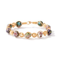 14k gold artist wire Cloisonne Bracelet, Cloisonne Enamel Jewelry, Beaded Jewelry Ideas, Cloisonne Jewelry, Enamel Beads, Mac Miller, Cloisonne Enamel, Enamel Jewelry, Feminine Look