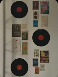 there are many different records on the wall