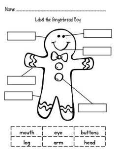 the gingerbread boy worksheet for kids to learn how to write and draw