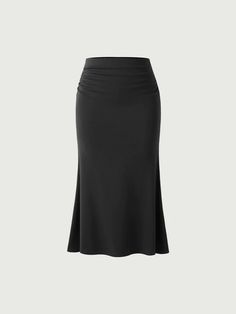 Ogl Ruched Side Mermaid Maxi Skirt-Brushed Inside – OGLmove Elegant Drapes, Maxi Skirt, Mermaid, Beauty, Clothes