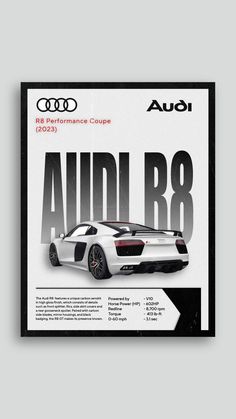 This is a small illustration and some information about the Audi R8 Audi R8 Poster, Audi Poster, Graphic Design Background Texture, Auto Racing Art, Dream Cars Audi, Automotive Logo Design, Automotive Illustration, Car Artwork, Super Sport Cars