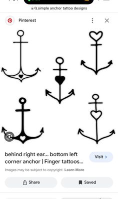 an iphone screen showing the different types of anchor tattoos