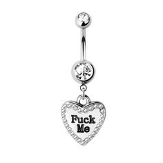 Add a playful twist to your body jewelry collection with our Surgical Steel Dangle Belly Button Ring, featuring cheeky "Naughty Text" designs and sparkling CZ gems. Crafted from premium 316L surgical steel, this belly button ring ensures durability and resistance to tarnish, making it a perfect choice for daily wear. The clear cubic zirconia gems add a touch of glamour, catching the light with every movement. Available in silver and gold, this 14-gauge (1.6mm) ring is both stylish and secure, wi Belly Button Piercing Plus Size Women, Belly Button Piercing Cute, Unique Belly Rings, Lip Piercing Ring, Belly Button Piercing Jewelry, Belly Piercing Jewelry, Belly Piercing Ring, Piercing Kit, Eyebrow Ring