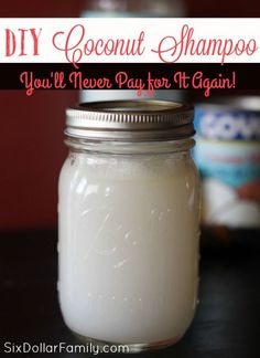 Homemade Coconut Shampoo - Chemical free, budget friendly and perfect for ANY family, this Homemade Coconut Shampoo is just what you've been looking for! Budget friendly, All natural and very easy to customize for hair type (or issues) too! It makes an awesome gift too! Homemade Beauty Recipes, Diy Kosmetik, Free Budget, Natural Diy