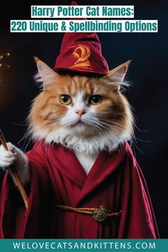 a cat dressed as harry potter holding a wand