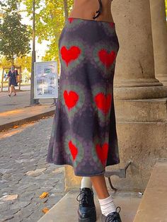 Style: Sweet, BohoFabric Content: Polyester, SpandexFit Type: Slim fitLength: Mid Length Tie Dye Heart, Wrap Midi Skirt, Boho Fabric, Skirts Online, Bodycon Midi, Green Day, Womens Size Chart, Colorful Boho, Gray Skirt