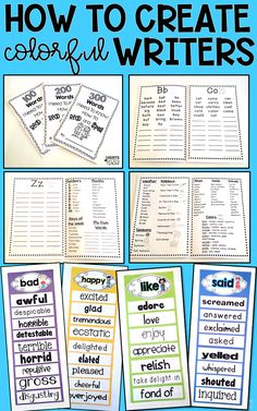 how to create colorful and fun writing for kids with pictures on the front, back and sides