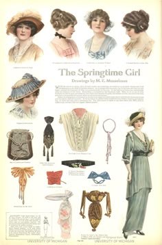 1910s Fashion Women, Decades Costume Ideas, 1910s Women, Ww1 Fashion, Early 1900s Fashion, Women Fashion Illustration, 1914 Fashion, College Yearbook, Decades Costumes