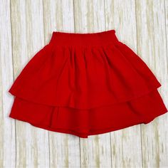 Mini Boden Pull On Tiered Skirt Size 5-6 Red Corduroy Elastic Waistband New With Tags! (1346) Red Tiered Mini Skirt With Lining, Red Ruffled Tiered Skirt, Red Ruffled Cotton Skirt, Red Mini Cotton Skirt, Flowy Ruffled Red Mini Skirt, Ivory Tulle Skirt, Applique Skirt, White Floral Skirt, Cord Skirt