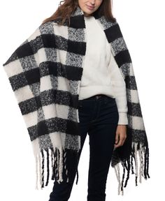 A buffalo-check design lends the perfect pop of cozy appeal to this INC International Concepts® blanket wrap. | Approx. dimensions; 70 x 21; One size| | Acrylic/polyester| Hand wash| Imported Check Blanket, Color Block Scarf, Pashmina Wrap, Faux Fur Scarves, Check Design, Pink Faux Fur, Loop Scarf, Lace Shawl, Fur Scarf