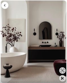 Neutral Black Bathroom, Burgundy Interior Design, Soft Minimalism Interior, Elegant Rugs, Modern Minimalist Bathroom, Red Interior Design, Tiny Dining Rooms, Bathroom Minimalist, Burgundy Interior